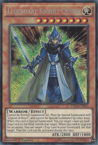 Legendary Knight Critias - DRL2-EN002 Secret Rare 1st Edition