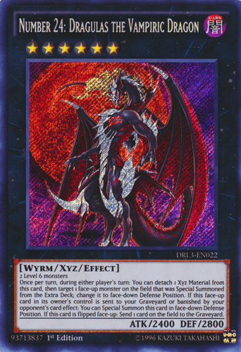 Number 24: Dragulas the Vampiric Dragon - DRL3-EN022 Secret Rare 1st Edition