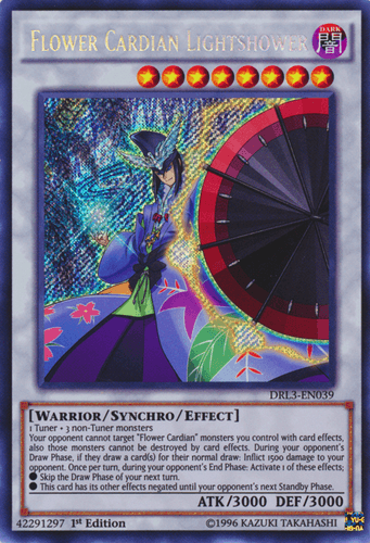 Flower Cardian Lightshower - DRL3-EN039 Secret Rare 1st Edition