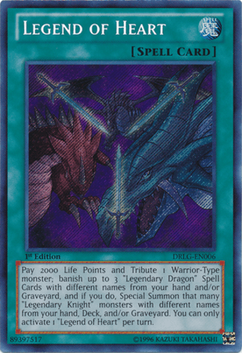 Legend of Heart - DRLG-EN006 Secret Rare 1st Edition