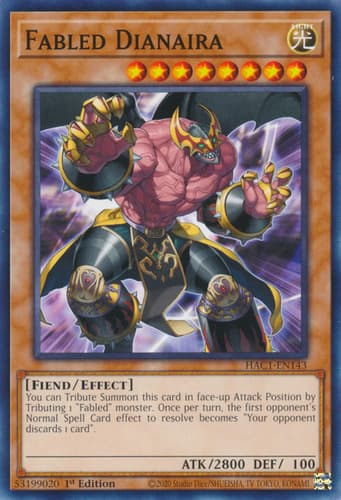 Fabled Dianaira - DT04-EN073 Duel Terminal Rare Parallel Rare Limited Edition