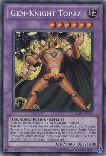 Gem-Knight Topaz - DT05-EN036 Duel Terminal Ultra Parallel Rare Limited Edition