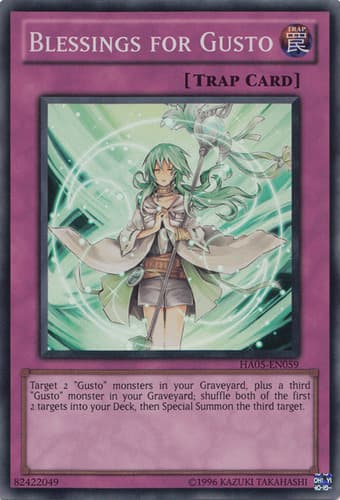 Blessings for Gusto - DT05-EN097 Duel Terminal Normal Parallel Rare Limited Edition