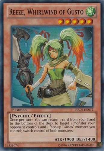 Reeze, Whirlwind of Gusto - DT06-EN027 Duel Terminal Normal Parallel Rare Limited Edition