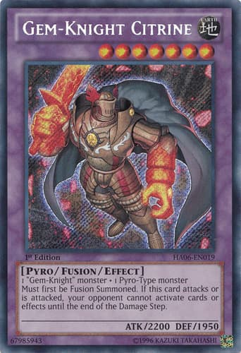 Gem-Knight Citrine - DT06-EN035 Super Rare Limited
