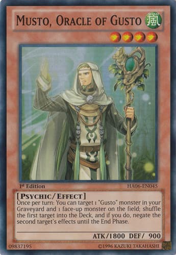 Musto, Oracle of Gusto - DT06-EN081 Duel Terminal Rare Parallel Rare Limited Edition