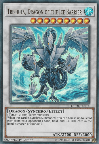 Trishula, Dragon of the Ice Barrier - DUDE-EN014 Ultra Rare 1st Edition