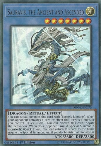 Sauravis, the Ancient and Ascended - DUOV-EN075 Ultra Rare 1st Edition