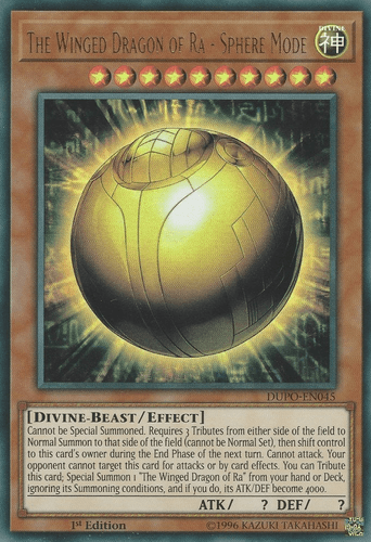 The Winged Dragon of Ra - Sphere Mode - DUPO-EN045 Ultra Rare 1st Edition