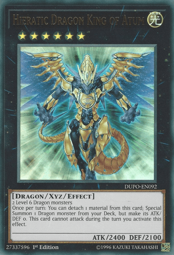 Hieratic Dragon King of Atum - DUPO-EN092 Ultra Rare 1st Edition