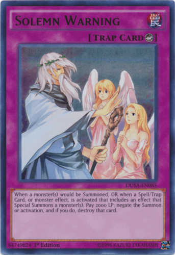 Solemn Warning - DUSA-EN085 Ultra Rare 1st Edition
