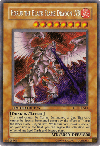 Horus the Black Flame Dragon LV8 - EEN-ENSE1 Secret Rare Limited Edition