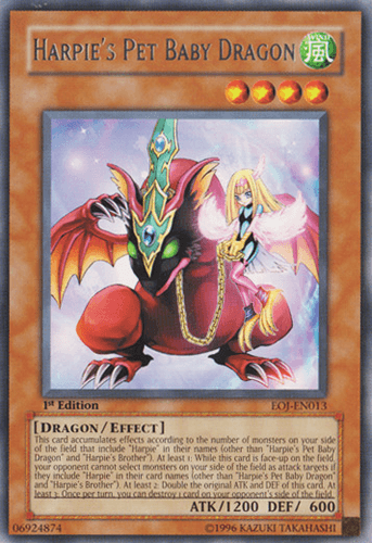 Harpie's Pet Baby Dragon - EOJ-EN013 Rare 1st Edition