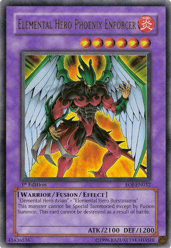 Elemental HERO Phoenix Enforcer - EOJ-EN032 Ultra Rare 1st Edition