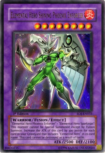 Elemental HERO Shining Phoenix Enforcer - EOJ-EN033 Ultra Rare 1st Edition