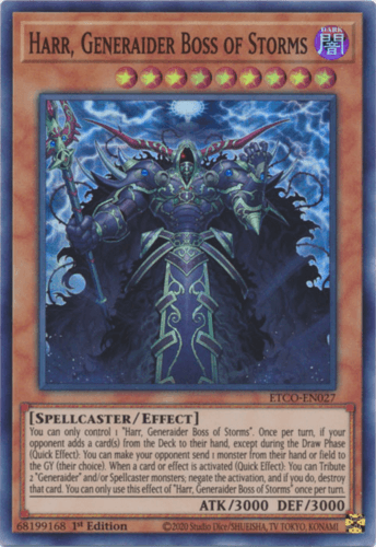 Harr, Generaider Boss of Storms - ETCO-EN027 Super Rare 1st Edition