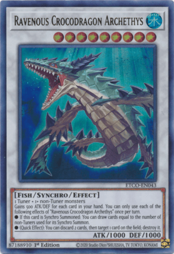Ravenous Crocodragon Archethys - ETCO-EN043 Ultra Rare 1st Edition
