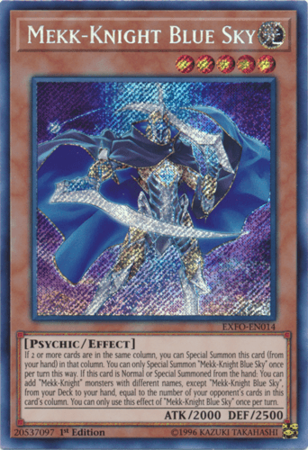 Mekk-Knight Blue Sky - EXFO-EN014 Secret Rare 1st Edition