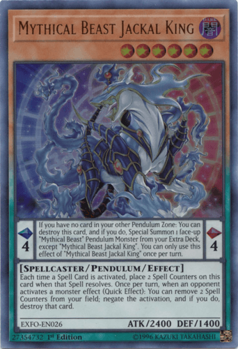 Mythical Beast Jackal King - EXFO-EN026 Ultra Rare 1st Edition