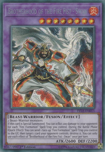 Brotherhood of the Fire Fist - Swan - FIGA-EN015 Secret Rare 1st Edition