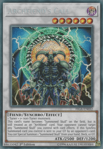 Archfiend's Call - FIGA-EN032 Secret Rare 1st Edition