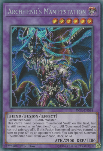 Archfiend's Manifestation - FIGA-EN034 Secret Rare 1st Edition