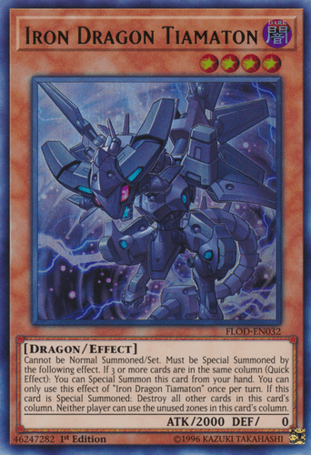 Iron Dragon Tiamaton - FLOD-EN032 Ultra Rare 1st Edition