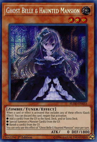 Ghost Belle & Haunted Mansion - FLOD-EN033 Secret Rare Unlimited