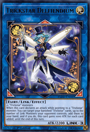 Trickstar Delfiendium - FLOD-EN040 Rare 1st Edition
