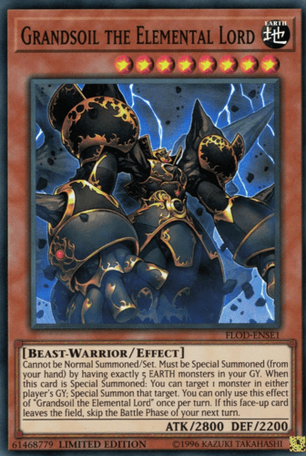 Grandsoil the Elemental Lord - FLOD-ENSE1 Super Rare Limited Edition