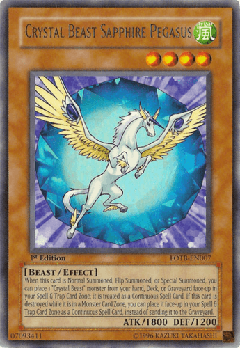 Crystal Beast Sapphire Pegasus - FOTB-EN007 Ultimate Rare 1st Edition