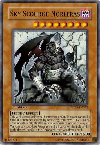 Sky Scourge Norleras - FOTB-EN022 Super Rare 1st Edition