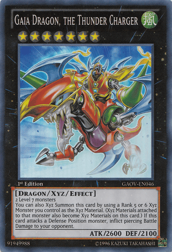 Gaia Dragon, the Thunder Charger - GAOV-EN046 Super Rare 1st Edition