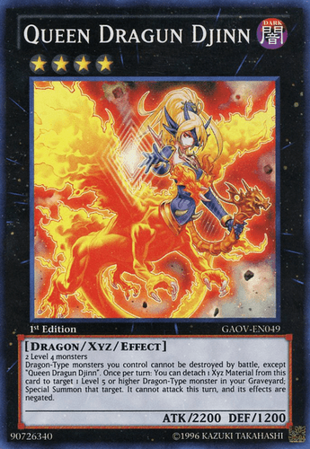 Queen Dragun Djinn - GAOV-EN049 Super Rare 1st Edition