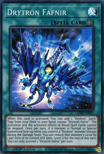 Drytron Fafnir - GEIM-EN031 Super Rare 1st Edition