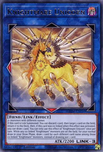 Knightmare Unicorn - GEIM-EN050 Collector's Rare 1st Edition