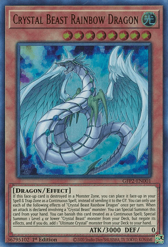 Crystal Beast Rainbow Dragon - GFP2-EN001 Ultra Rare 1st Edition
