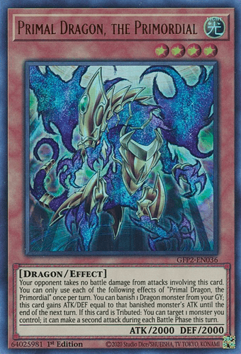 Primal Dragon, the Primordial - GFP2-EN036 Ultra Rare 1st Edition