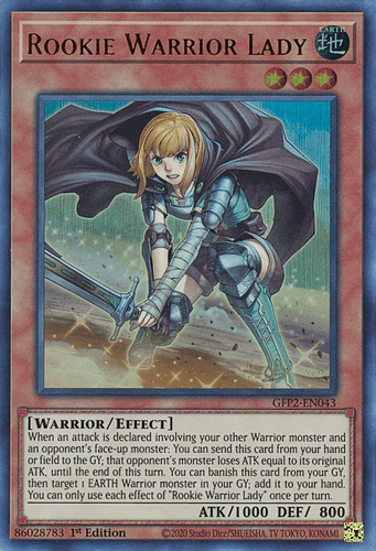Rookie Warrior Lady - GFP2-EN043 Ultra Rare 1st Edition