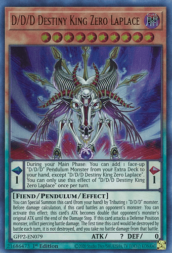 D/D/D Destiny King Zero Laplace - GFP2-EN079 Ultra Rare 1st Edition