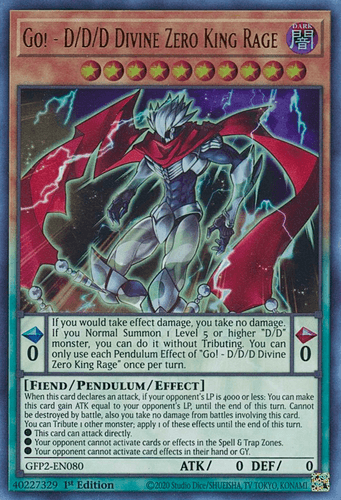 Go! - D/D/D Divine Zero King Rage - GFP2-EN080 Ultra Rare 1st Edition