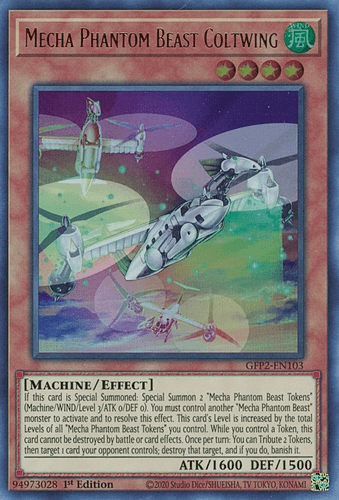 Mecha Phantom Beast Coltwing - GFP2-EN103 Ultra Rare 1st Edition