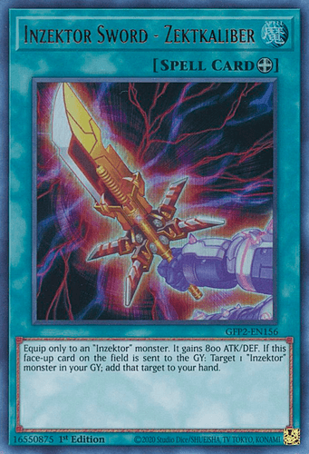 Inzektor Sword - Zektkaliber - GFP2-EN156 Ultra Rare 1st Edition