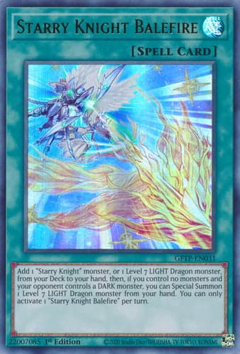 Starry Knight Balefire - GFTP-EN031 Ultra Rare 1st Edition