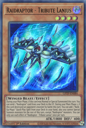 Raidraptor - Tribute Lanius - GFTP-EN084 Ultra Rare 1st Edition