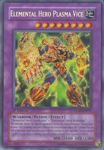 Elemental HERO Plasma Vice - GLAS-EN037 Secret Rare Unlimited