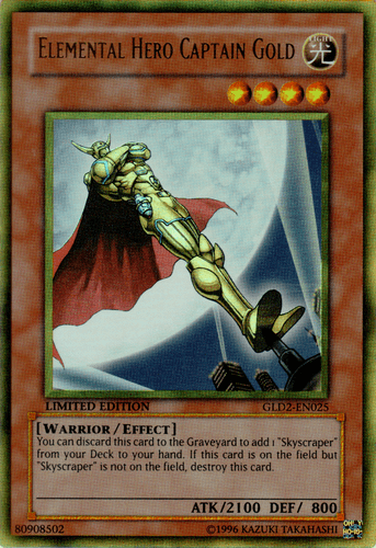 Elemental HERO Captain Gold - GLD2-EN025 Gold Rare Limited Edition