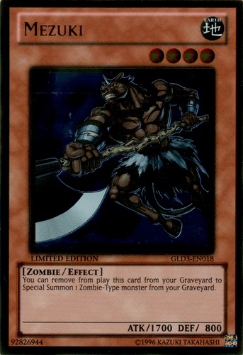 Mezuki - GLD3-EN018 Gold Rare Limited Edition