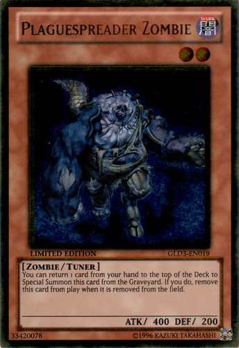 Plaguespreader Zombie - GLD3-EN019 Gold Rare Limited Edition