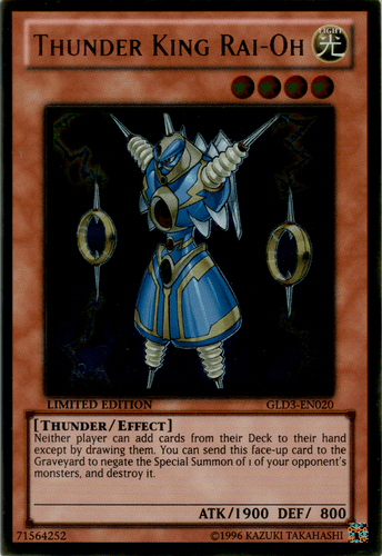 Thunder King Rai-Oh - GLD3-EN020 Gold Rare Limited Edition
